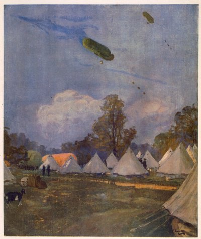 Globos cometa, Roehampton, 1915, de British Artists at the Front, Continuation of The Western Front, 1918 de John Lavery